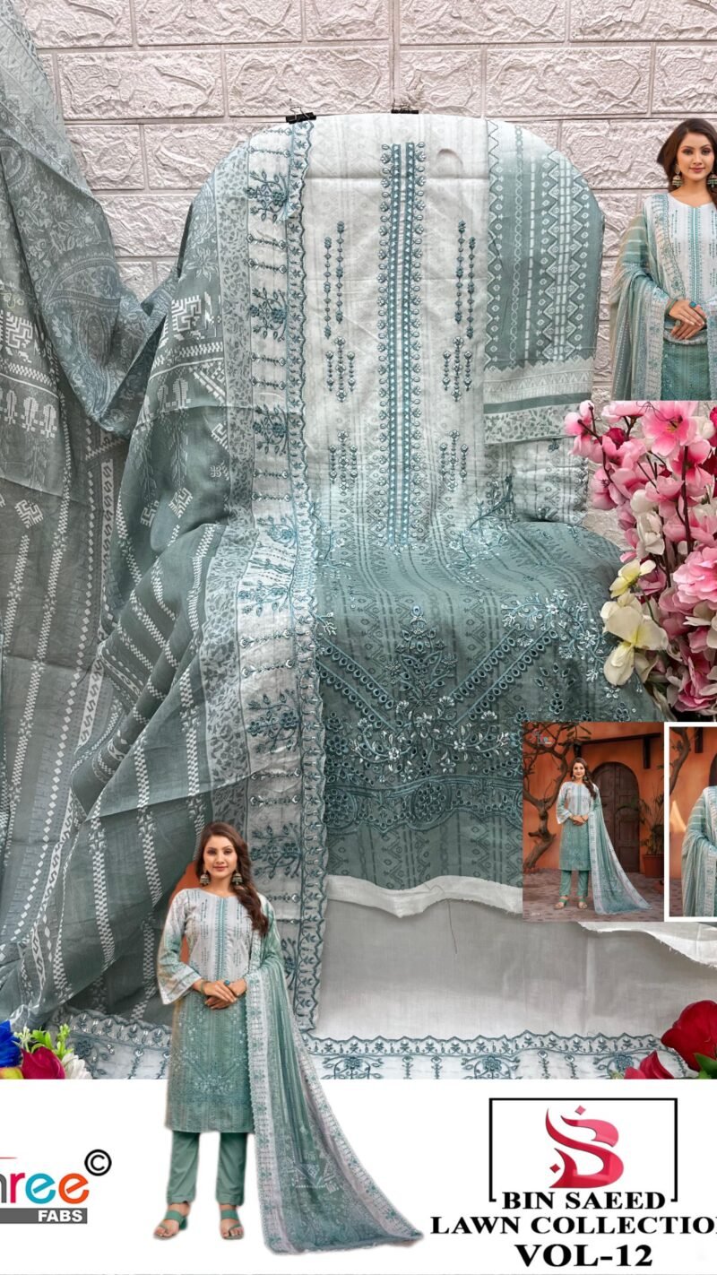 Bin Saeed Lawn Collection Vol 12 Readymade Collection