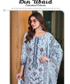 Bin Ubaid Self Embroidery Collection Vol 2 Al Karam Lawn