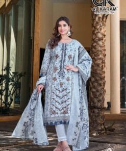 Bin Ubaid Self Embroidery Collection Vol 2 Al Karam Lawn