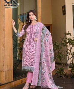 Bin Ubaid Self Embroidery Collection Vol 2 Al Karam Lawn