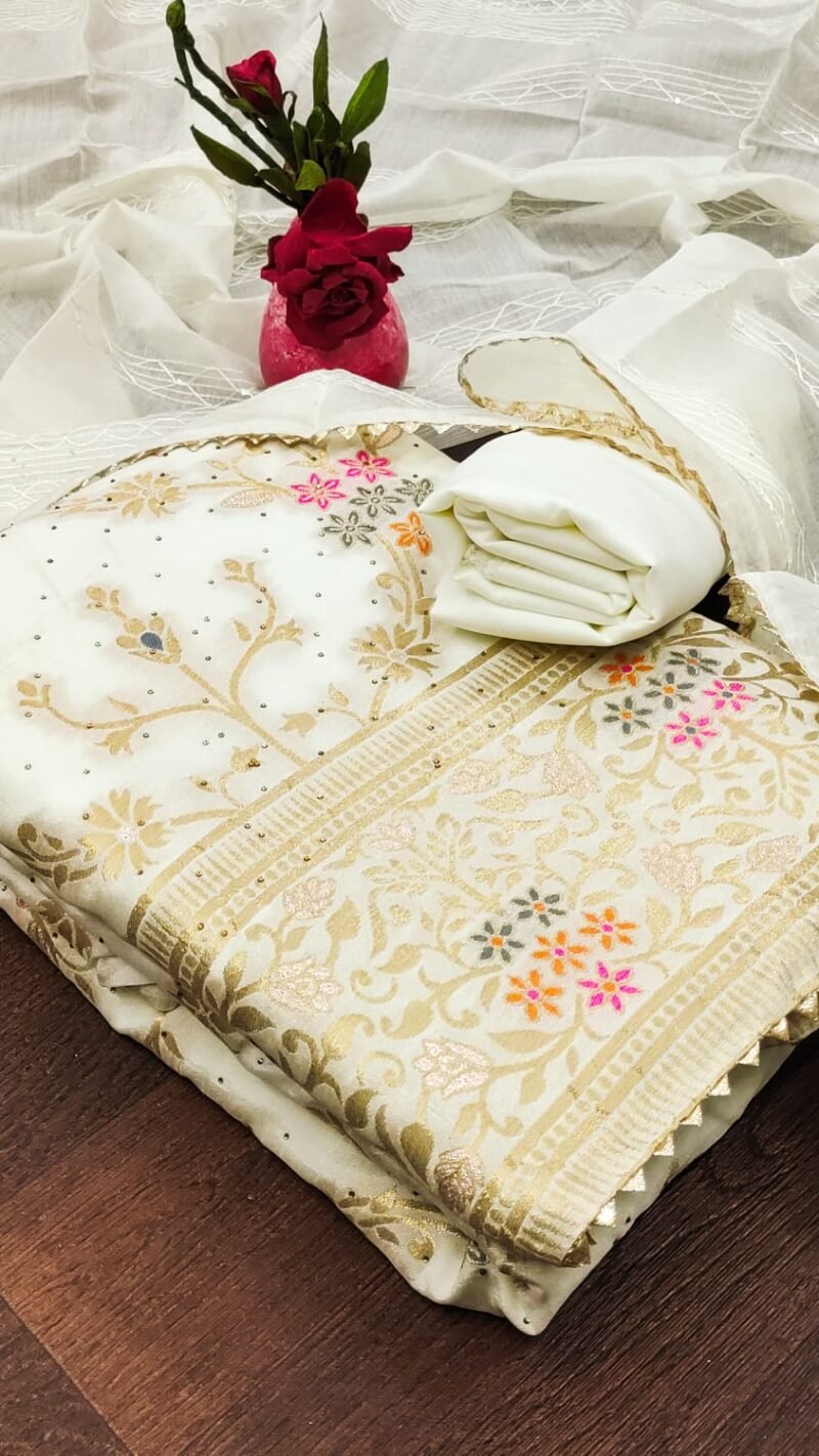 Chanderi Meenakari Jacquard Dress Material Wholesale