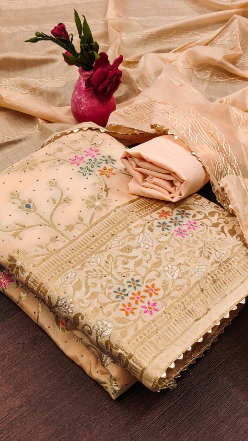 Chanderi Meenakari Jacquard Dress Material Wholesale