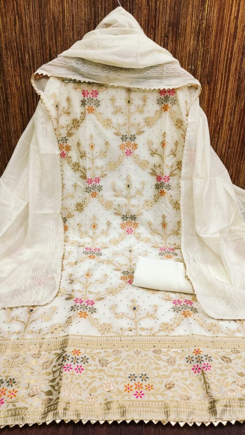 Chanderi Meenakari Jacquard Dress Material Wholesale