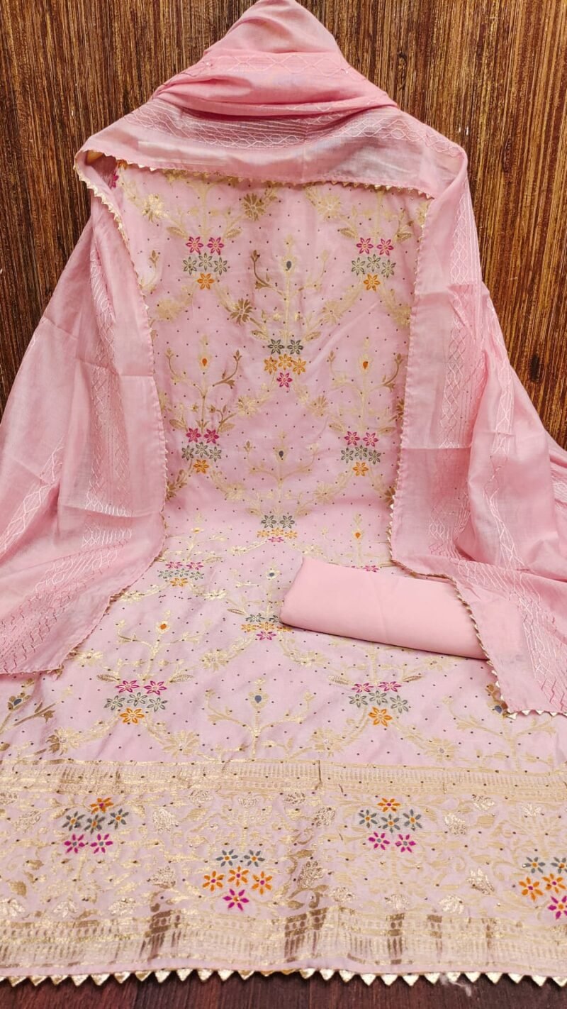Chanderi Meenakari Jacquard Dress Material Wholesale