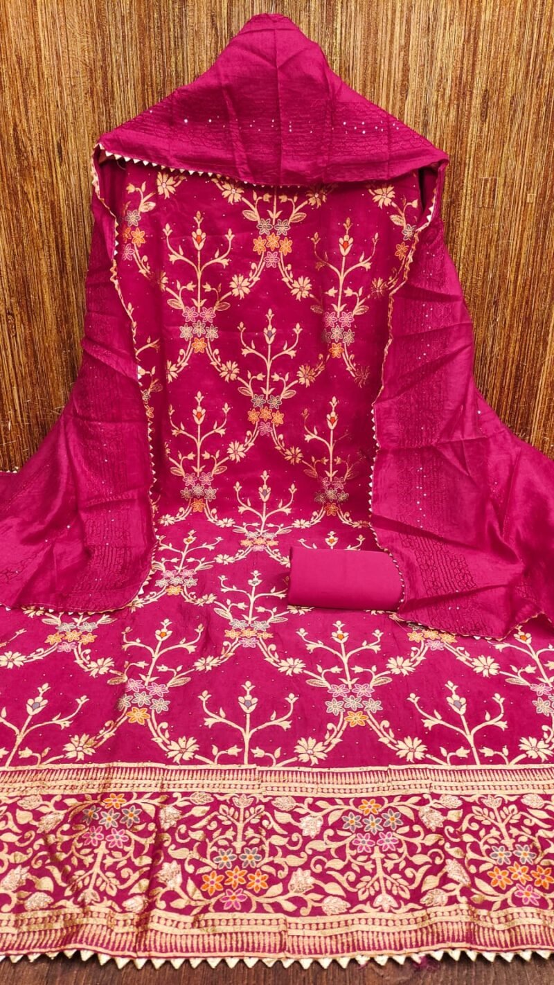 Chanderi Meenakari Jacquard Dress Material Wholesale