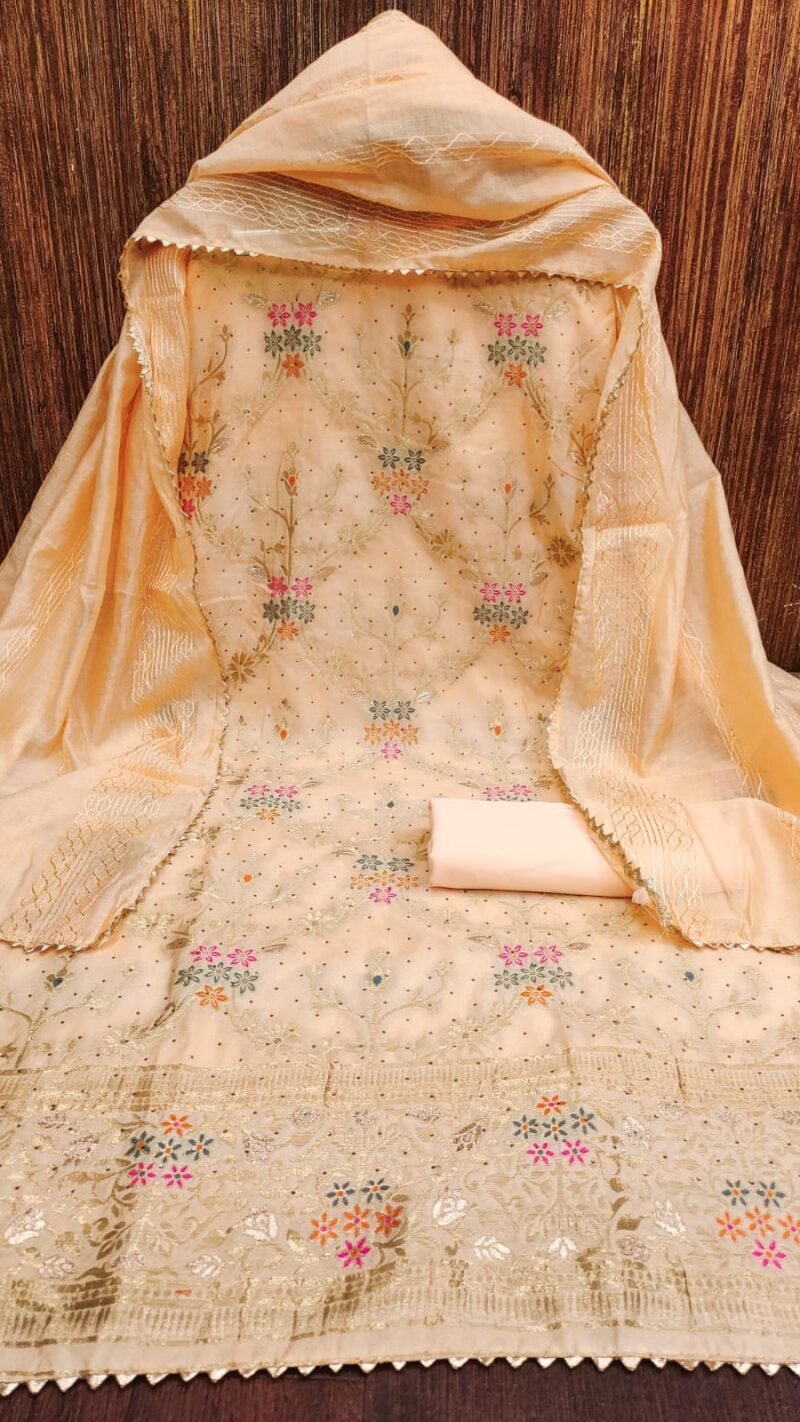 Chanderi Meenakari Jacquard Dress Material Wholesale