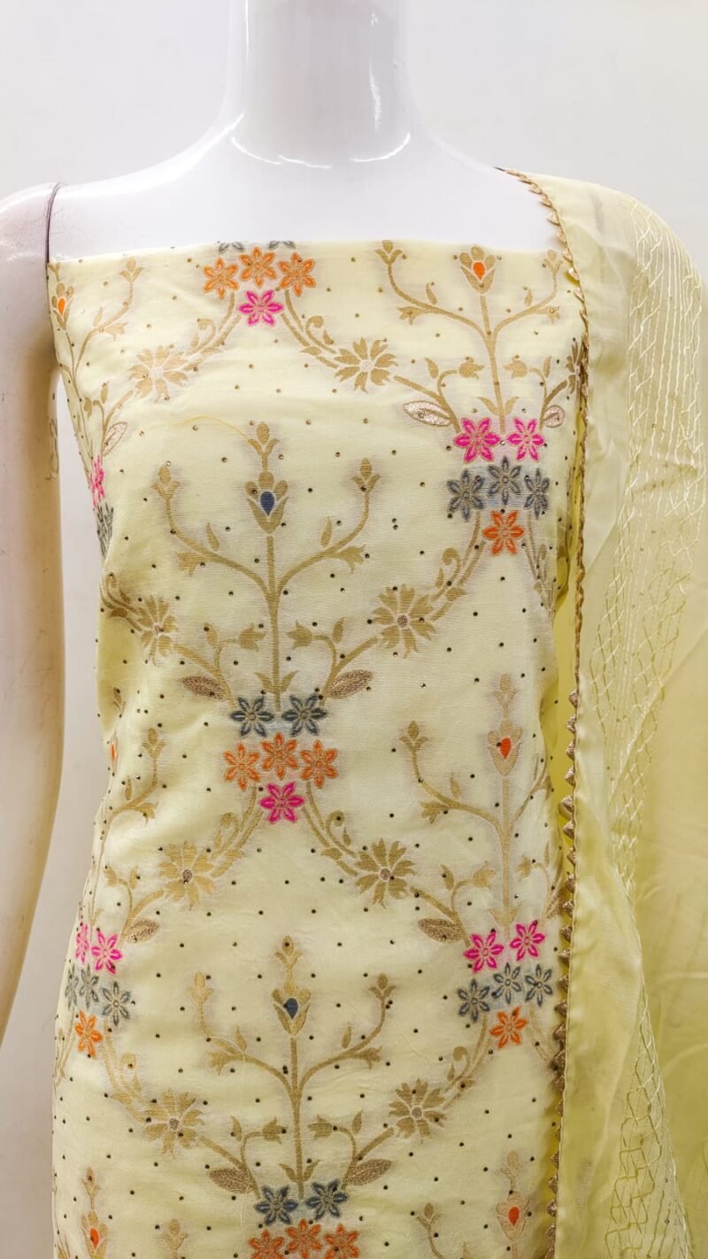 Chanderi Meenakari Jacquard Dress Material Wholesale