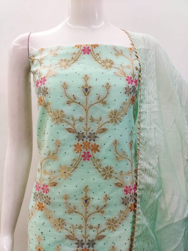 Chanderi Meenakari Jacquard Dress Material Wholesale