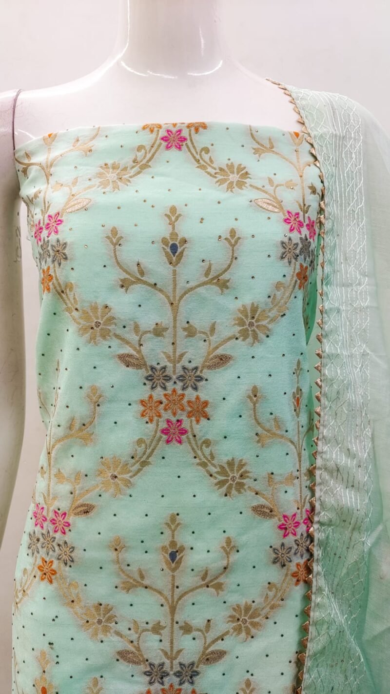 Chanderi Meenakari Jacquard Dress Material Wholesale