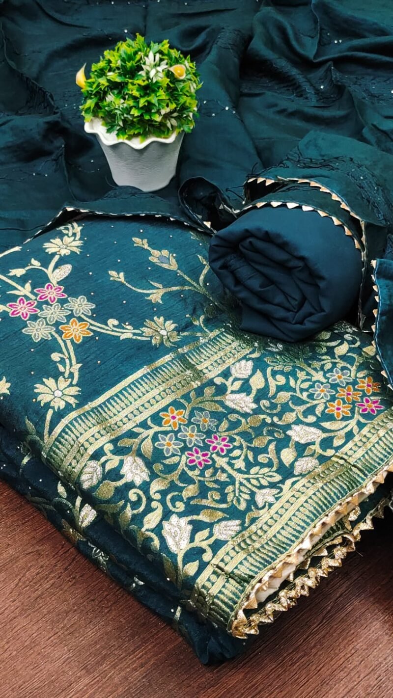 Chanderi Meenakari Jacquard Dress Material Wholesale