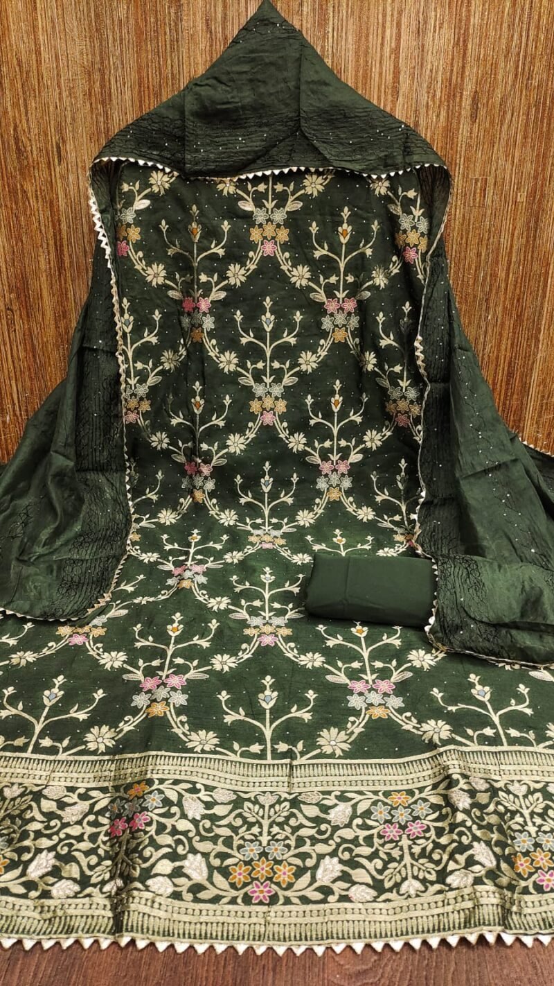 Chanderi Meenakari Jacquard Dress Material Wholesale