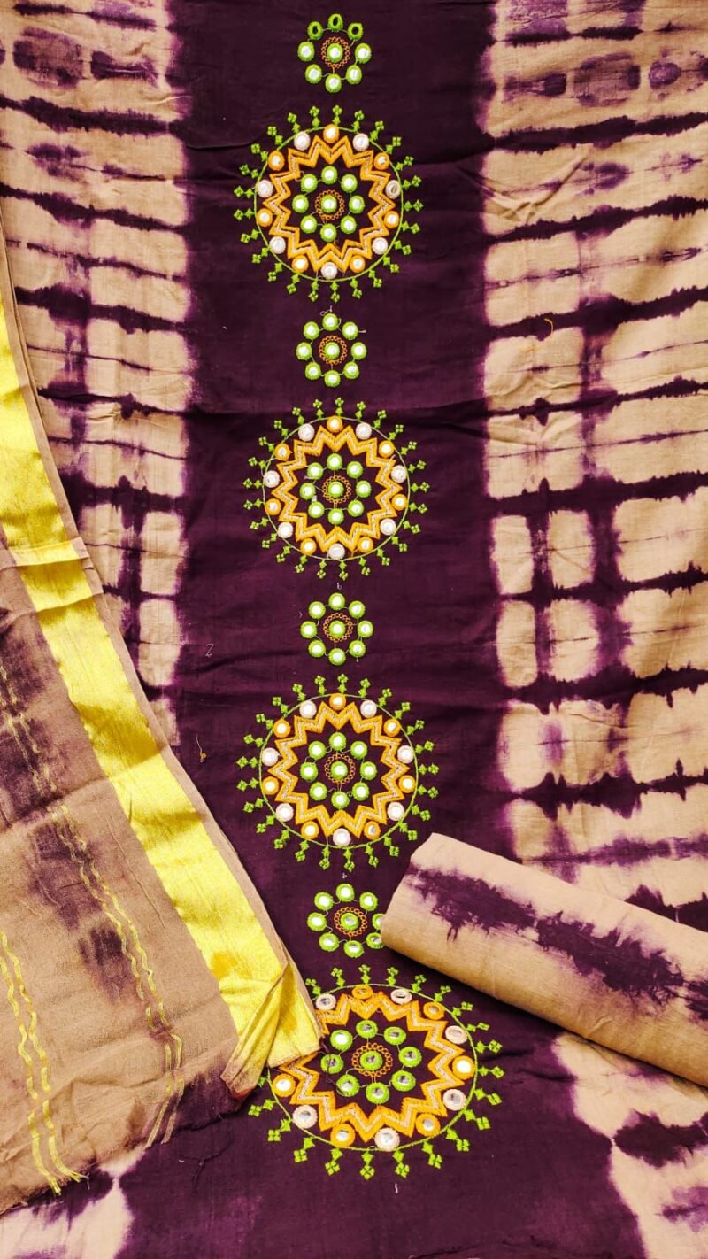 Cotton Work Hand Bandhej Dress Material Wholesale
