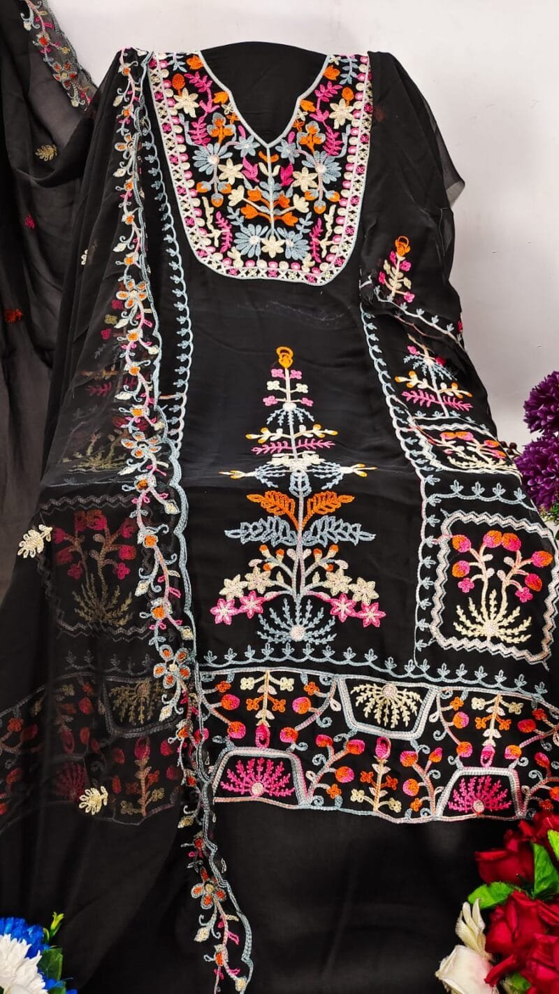 Georgette Chain Work Dress Material Wholesale