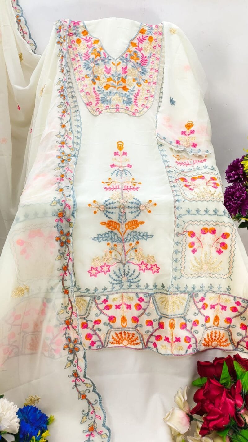 Georgette Chain Work Dress Material Wholesale