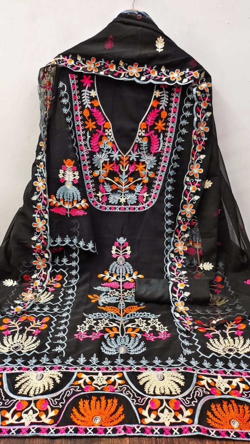 Georgette Chain Work Dress Material Wholesale