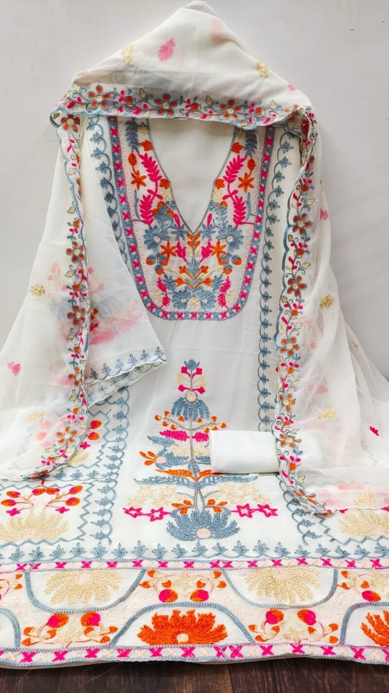 Georgette Chain Work Dress Material Wholesale