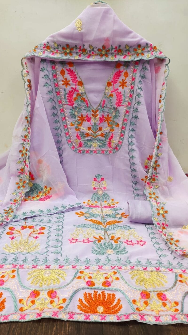 Georgette Chain Work Dress Material Wholesale