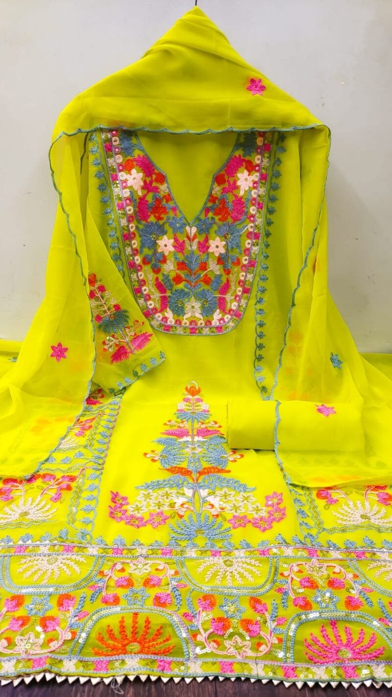 Georgette Chain Work Dress Material Wholesale