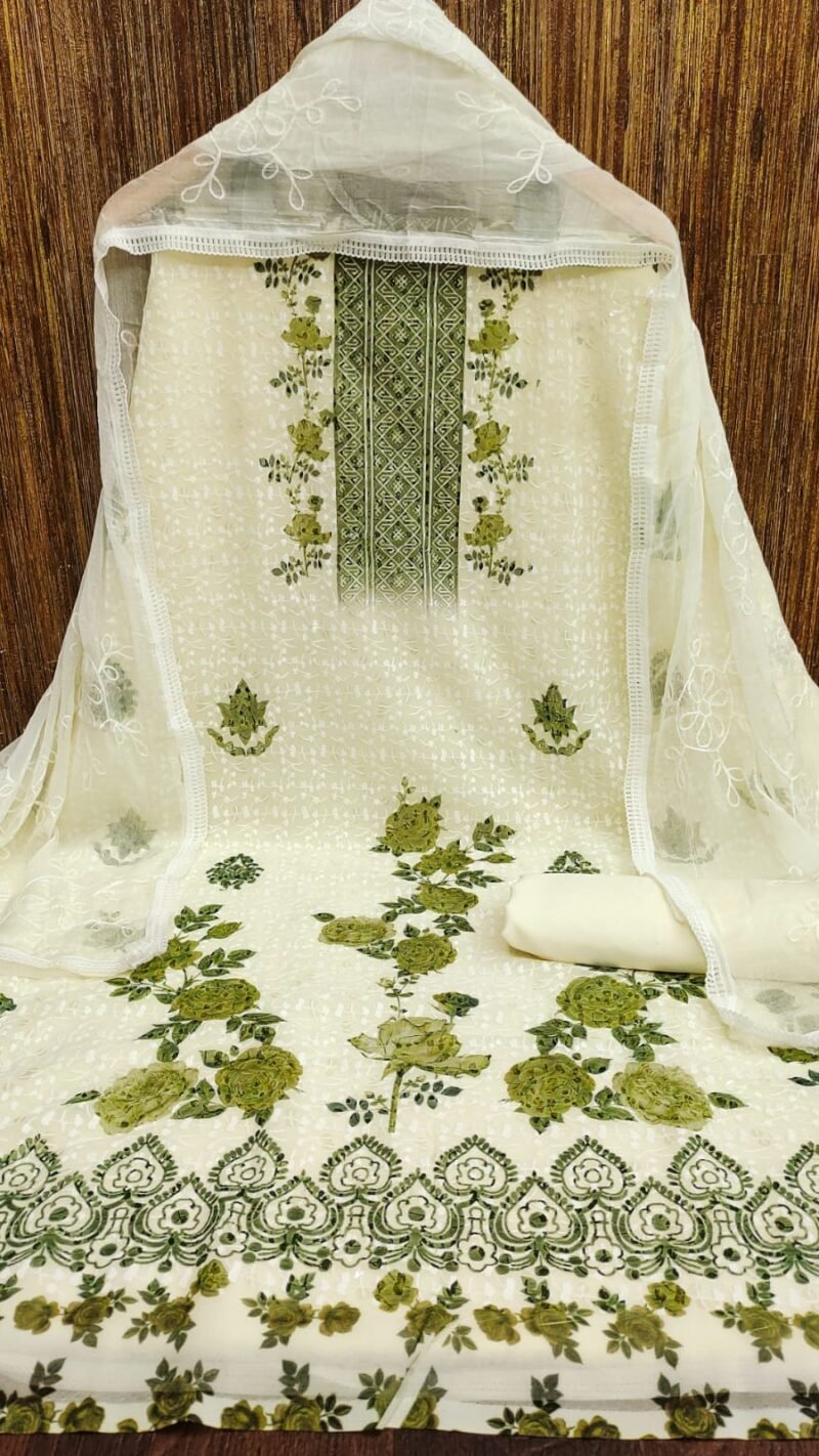 Georgette Schiffli Work Suits Dress Material