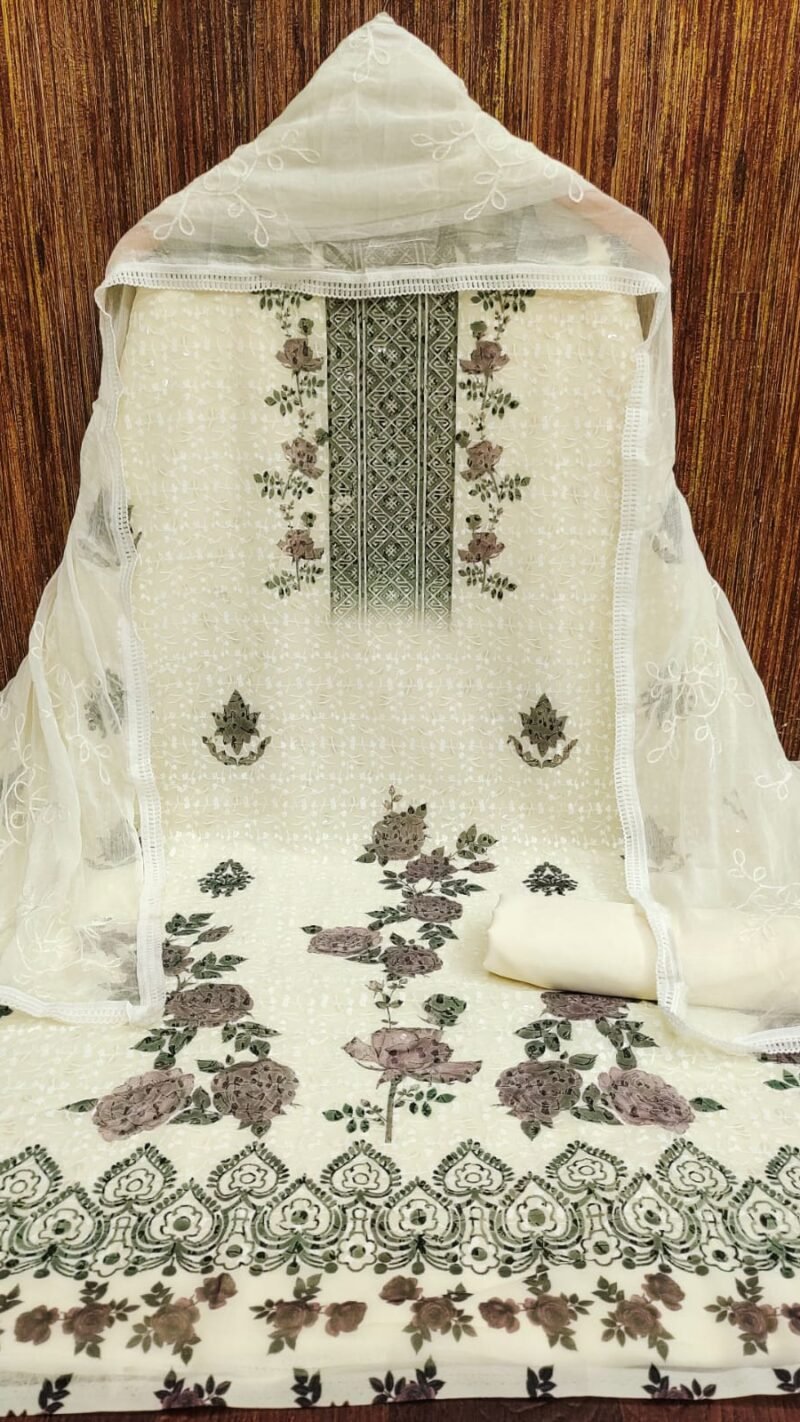 Georgette Schiffli Work Suits Dress Material