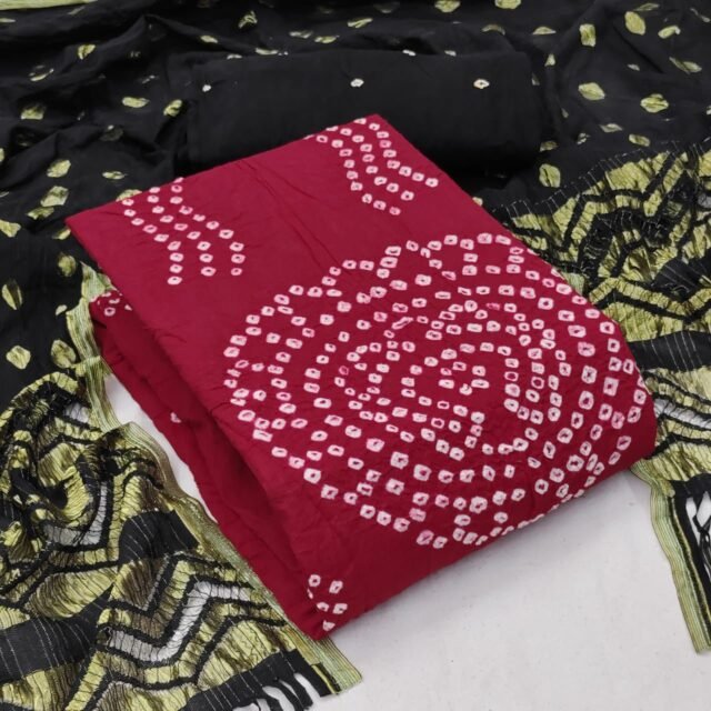 Hand Bandhej Cotton Dress Material Online