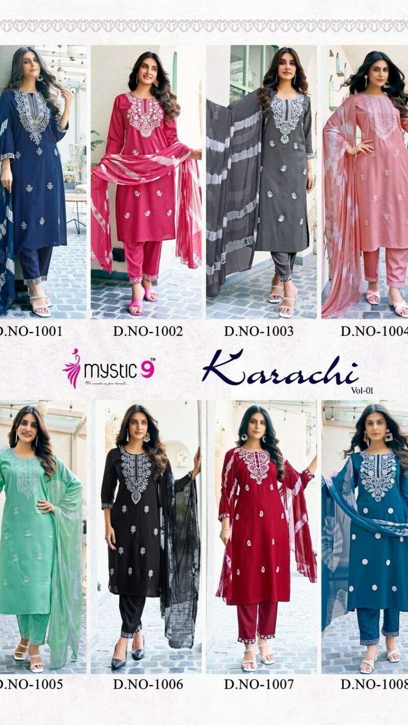Lucknowi Style Embroidery Work Mystic Karachi Readymade Collection