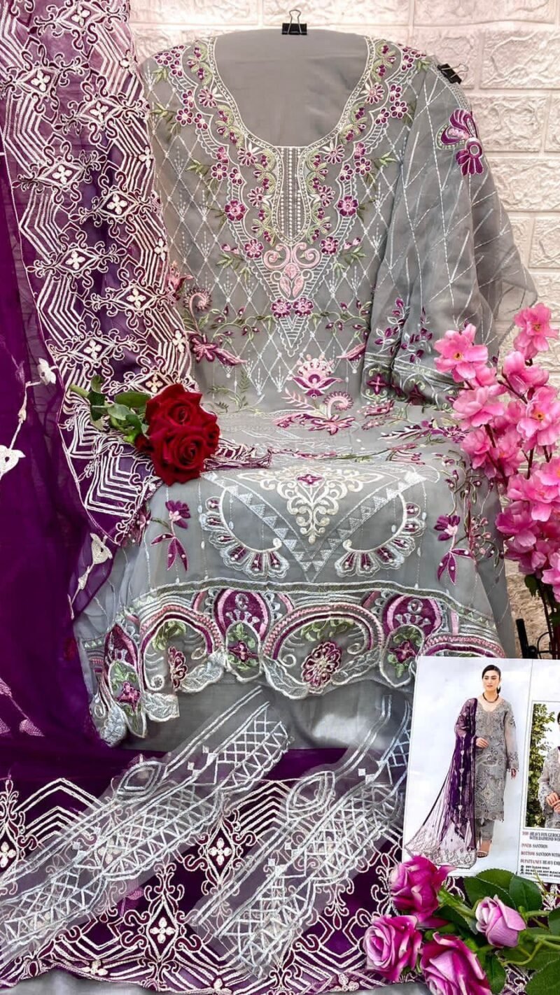 Mushq Fox Georgette Embroidered Pakistani Suits