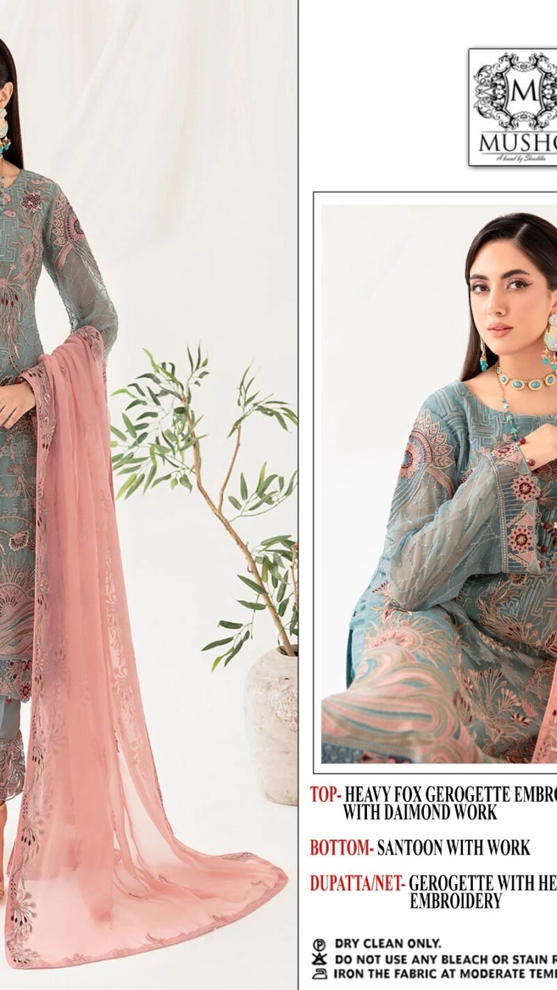 Mushq Fox Georgette Embroidered Pakistani Suits