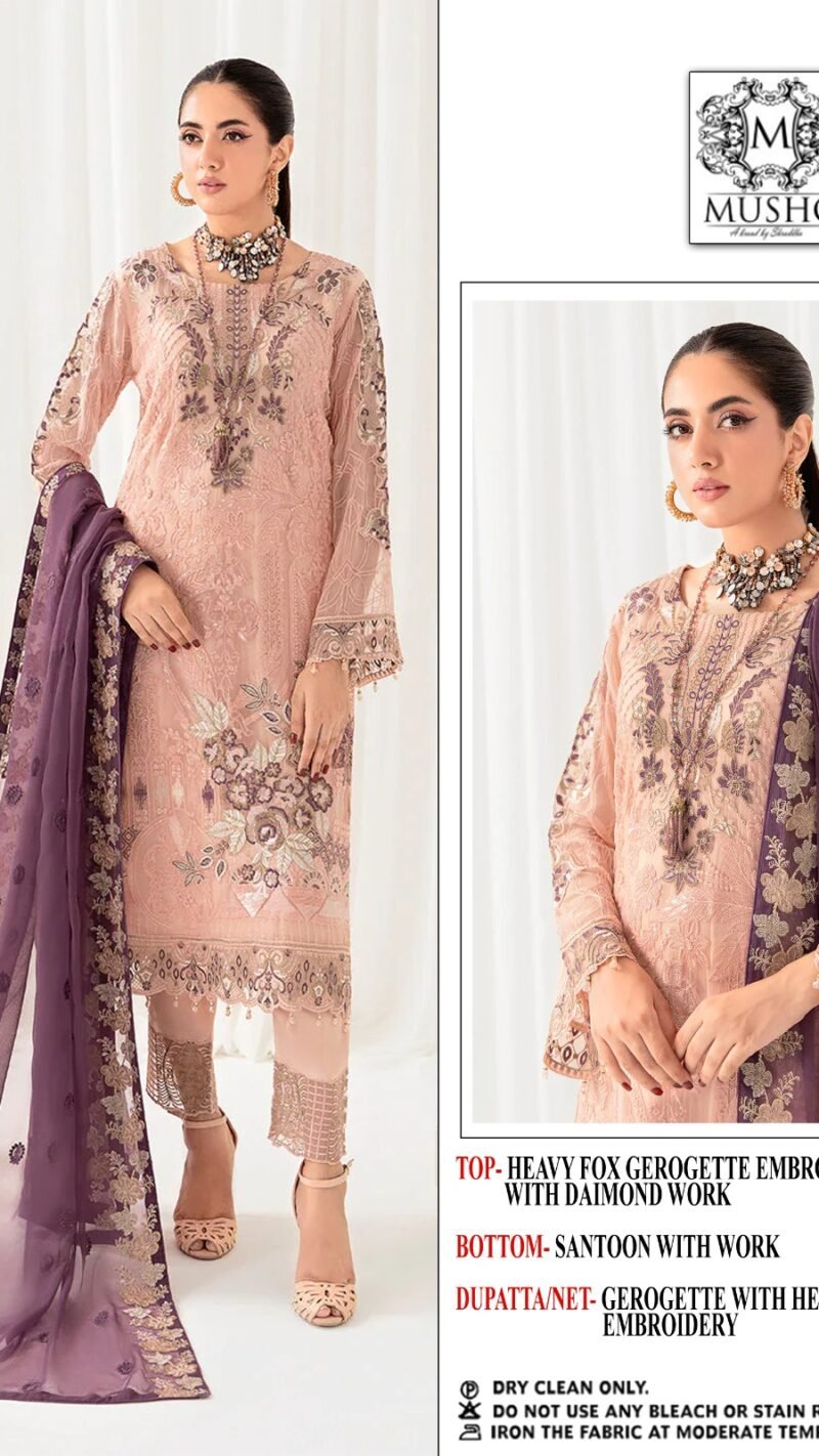 Mushq Fox Georgette Embroidered Pakistani Suits