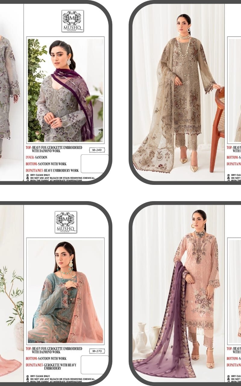 Mushq Fox Georgette Embroidered Pakistani Suits