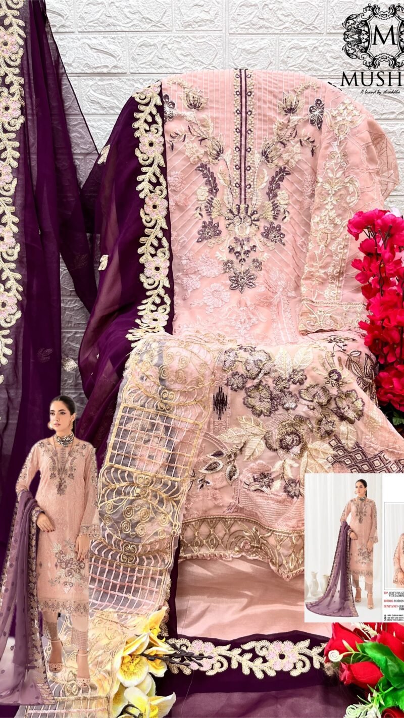 Mushq Fox Georgette Embroidered Pakistani Suits