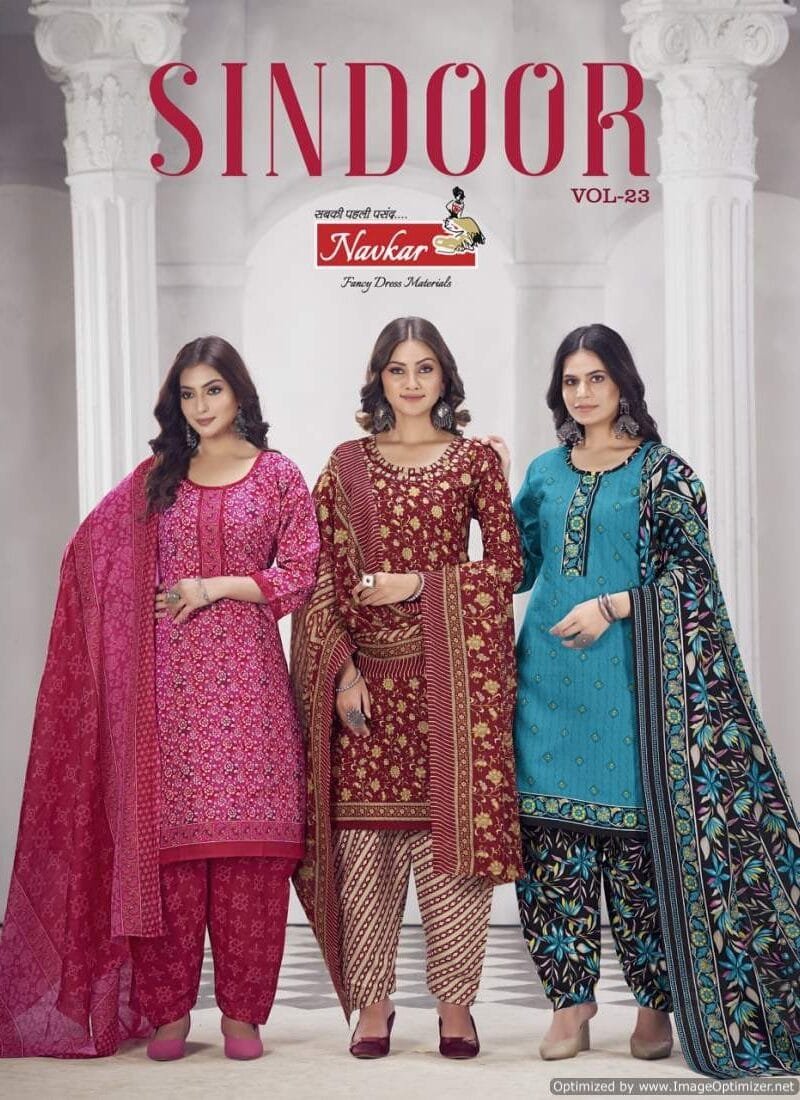 Navkar Sindoor Vol 23 Ready Made Patiyala With Linning