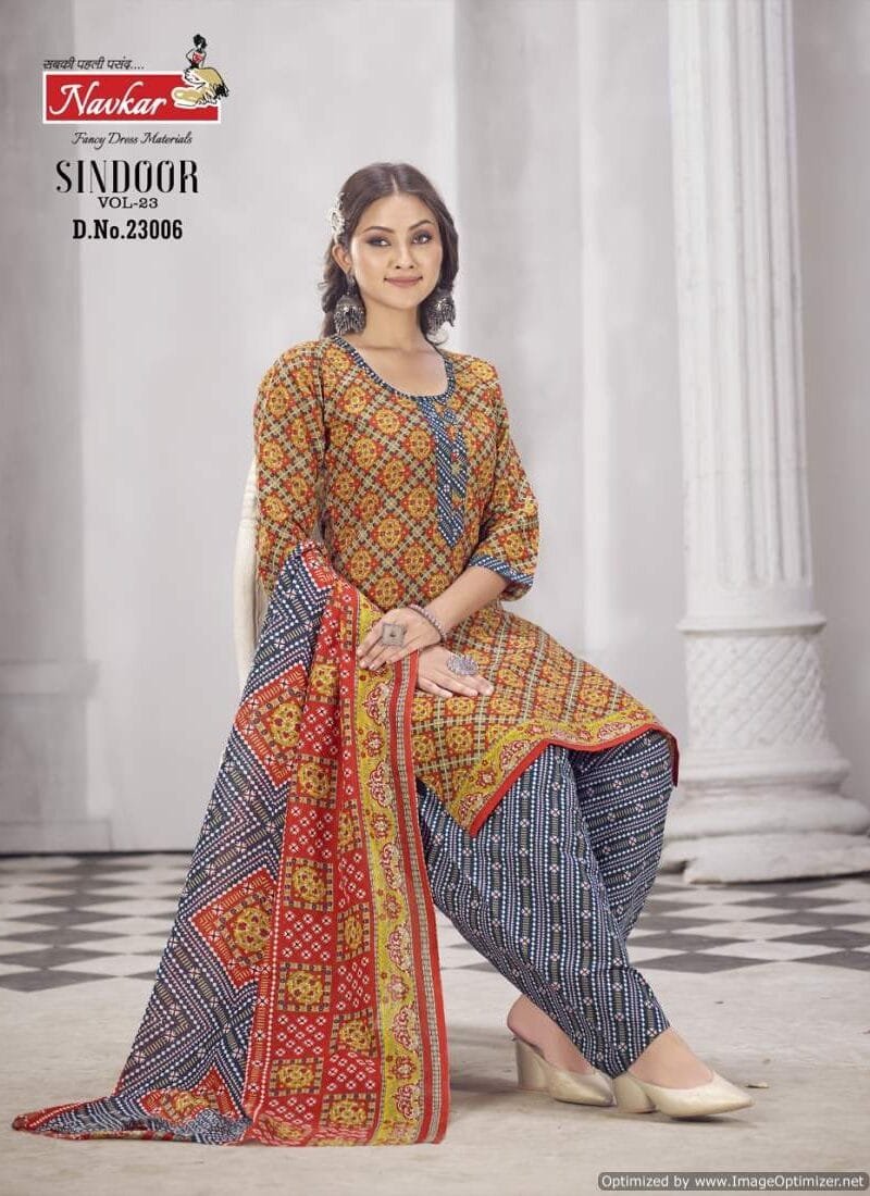 Navkar Sindoor Vol 23 Ready Made Patiyala With Linning