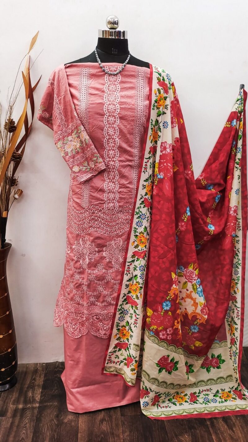New Designer Cotton with Embroidery Work Pakistani Suits