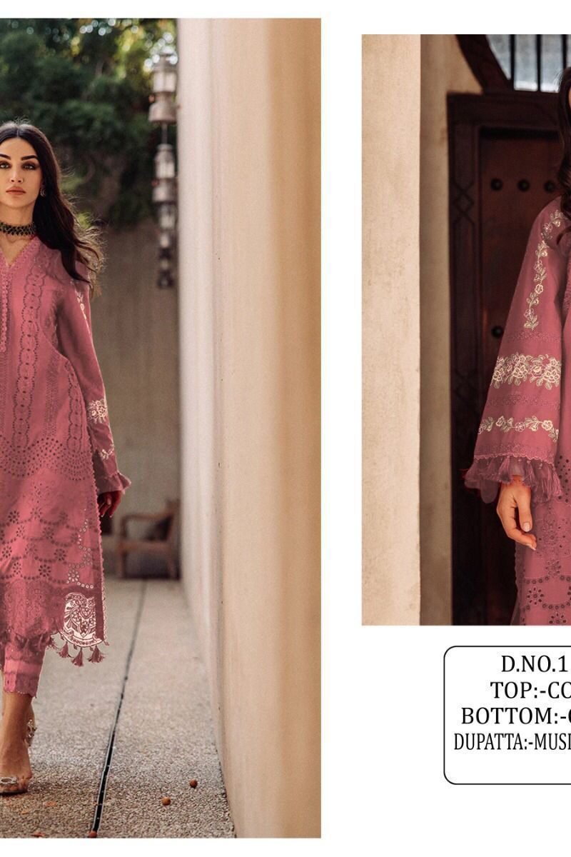 New Designer Cotton with Embroidery Work Pakistani Suits