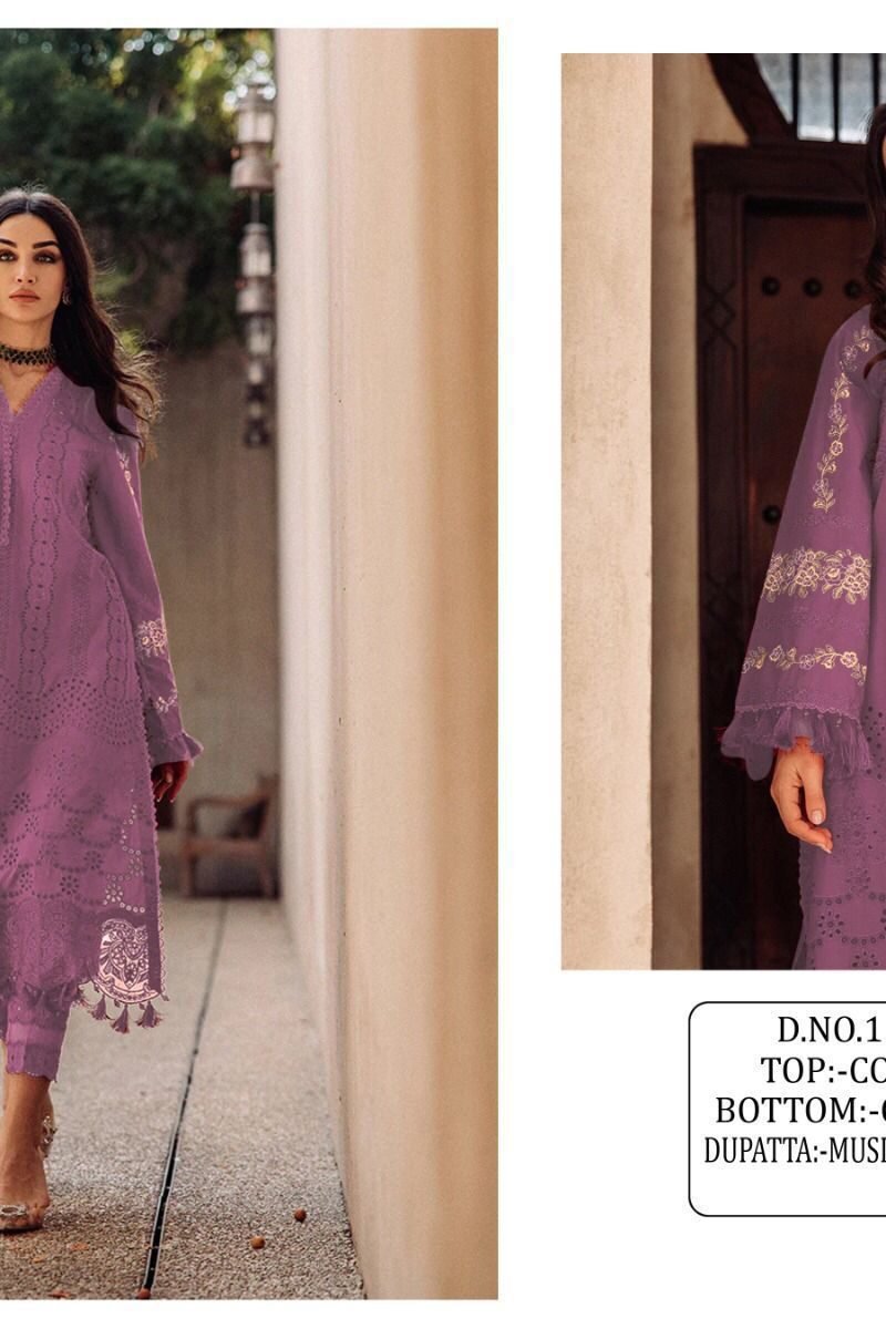 New Designer Cotton with Embroidery Work Pakistani Suits