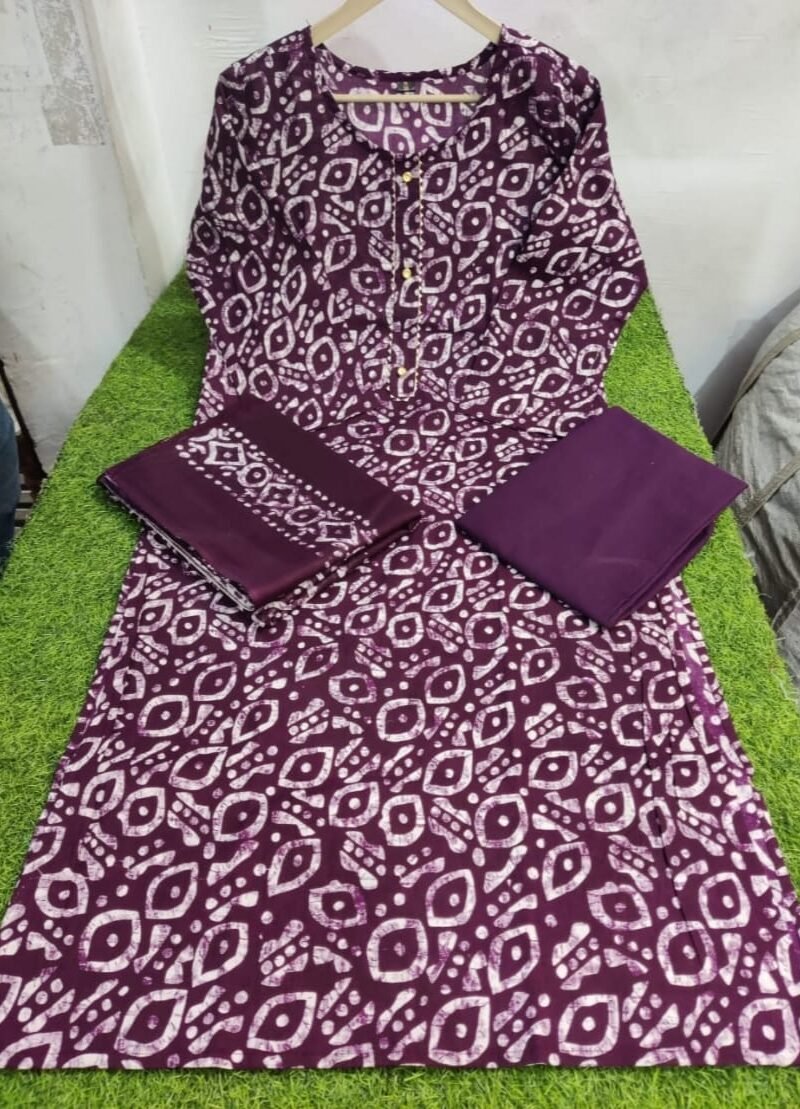 Ready Batik Print Kurti Pant Dupatta