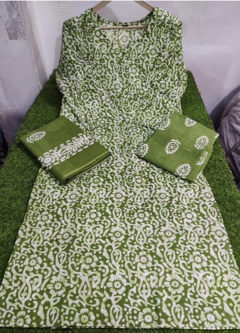 Ready Batik Print Kurti Pant Dupatta