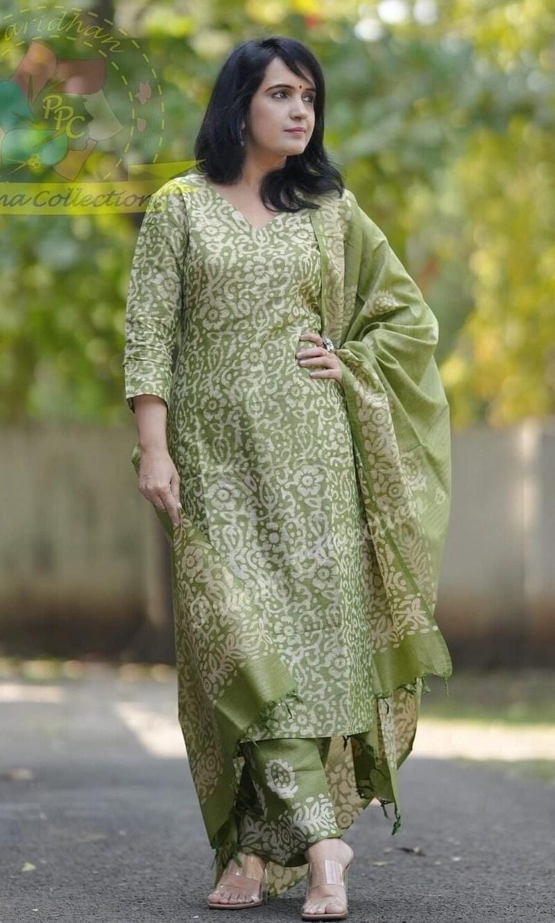 Ready Batik Print Kurti Pant Dupatta