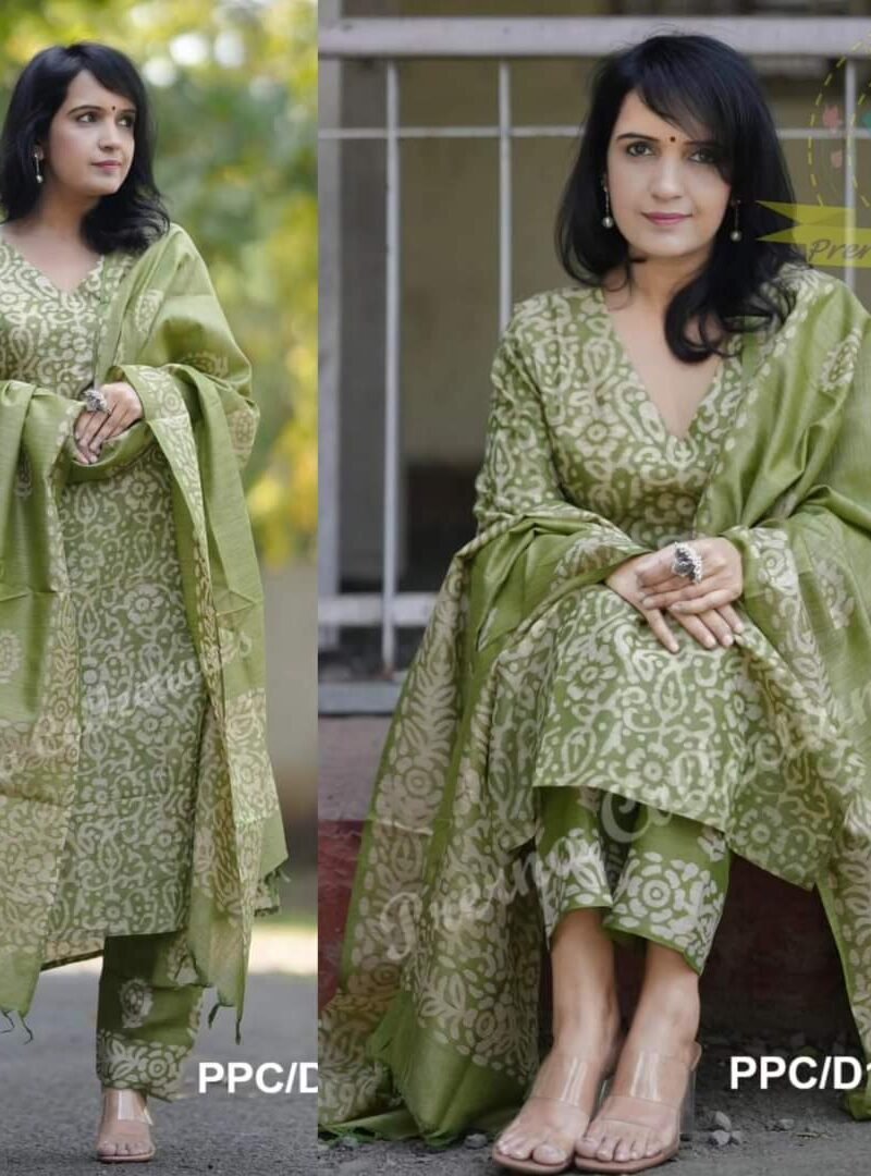 Ready Batik Print Kurti Pant Dupatta