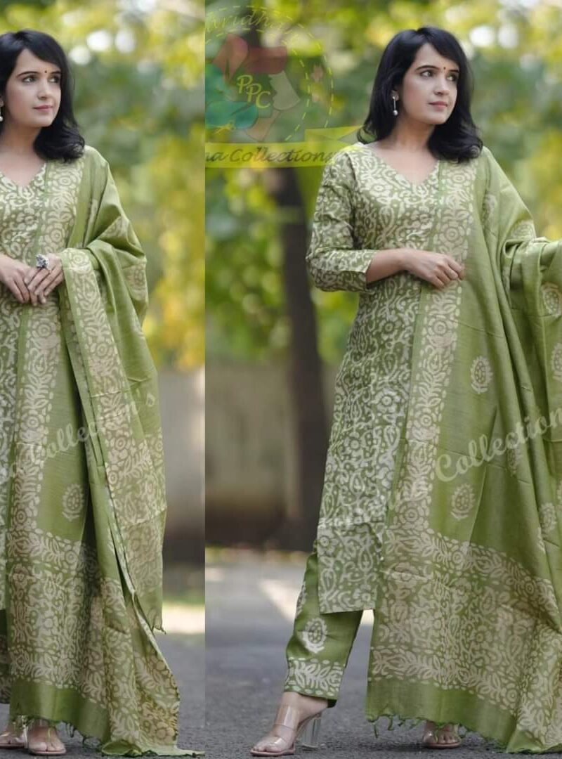 Ready Batik Print Kurti Pant Dupatta