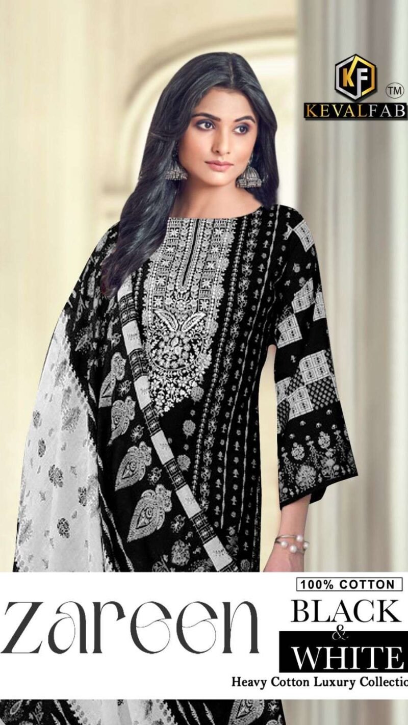 Zareen Black & White Keval Fab