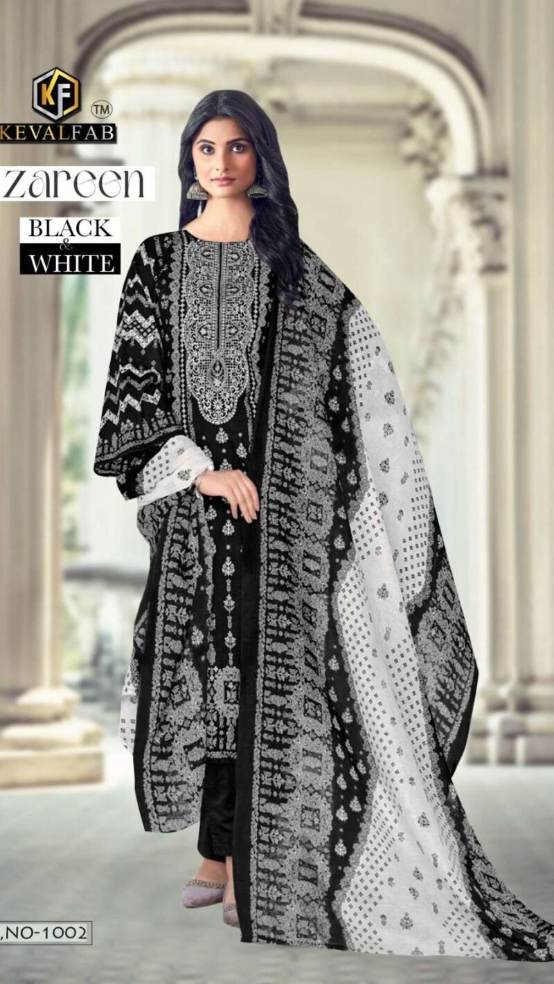 Zareen Black & White Keval Fab