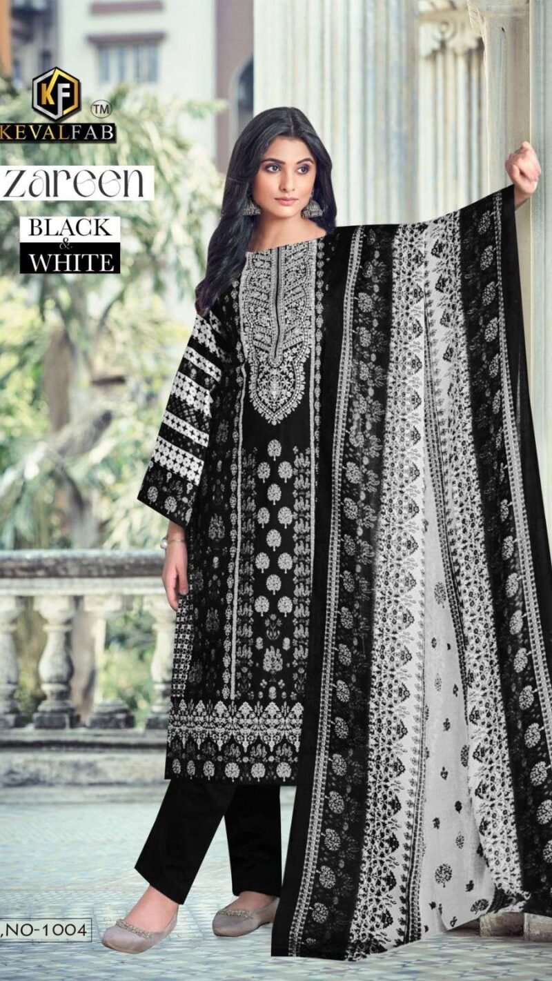 Zareen Black & White Keval Fab