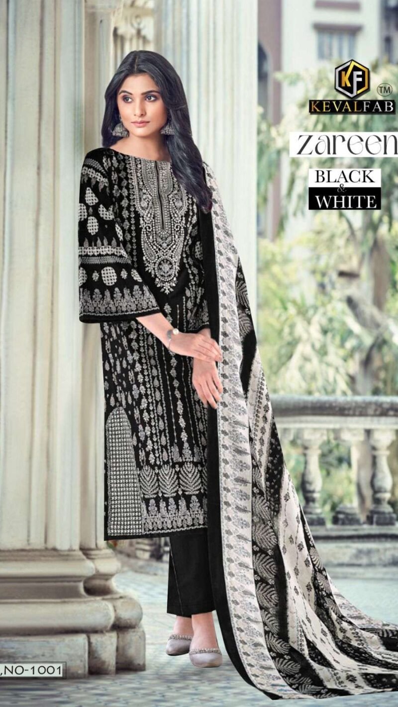 Zareen Black & White Keval Fab