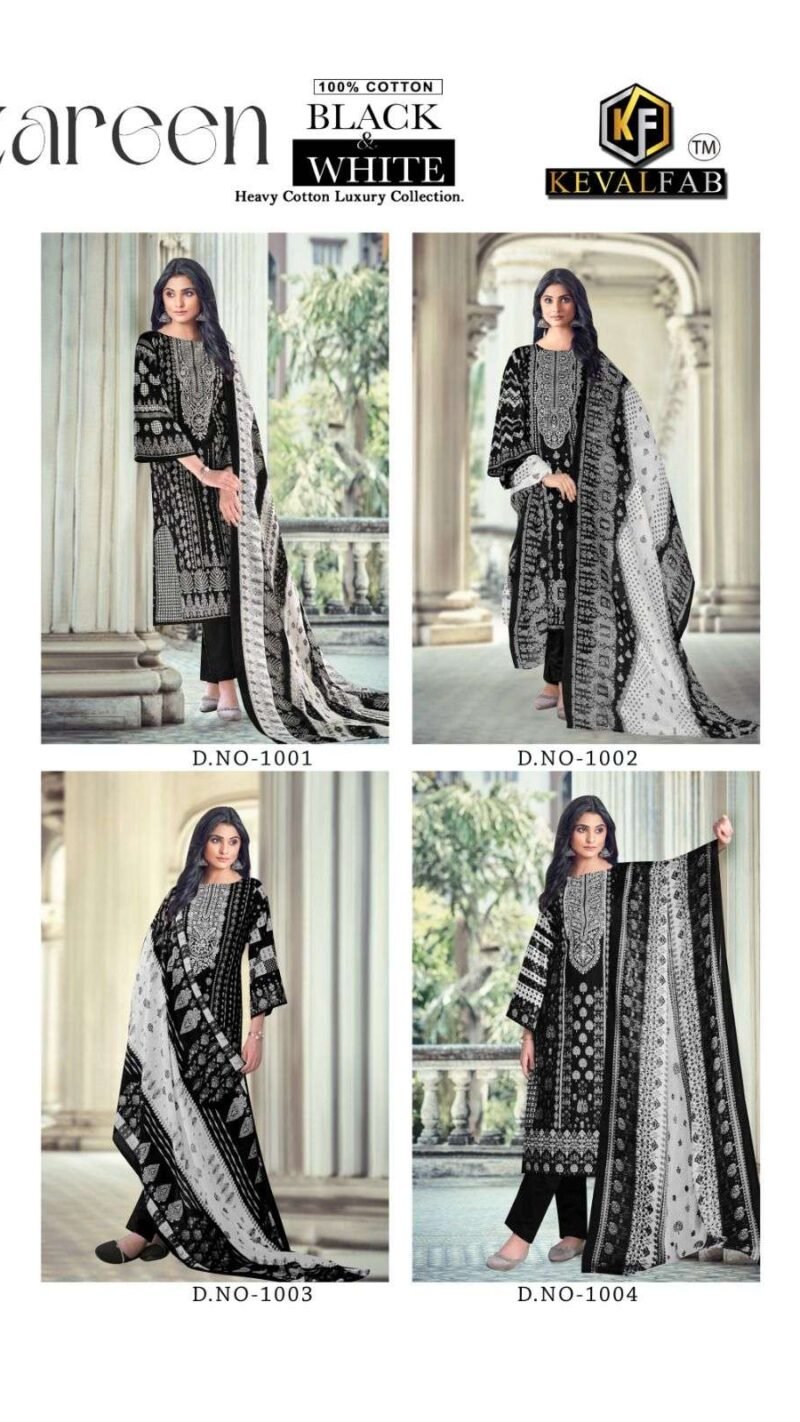 Zareen Black & White Keval Fab