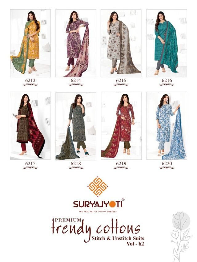 Suryajyoti Trendy Cotton Vol 62 Cotton Dress Material