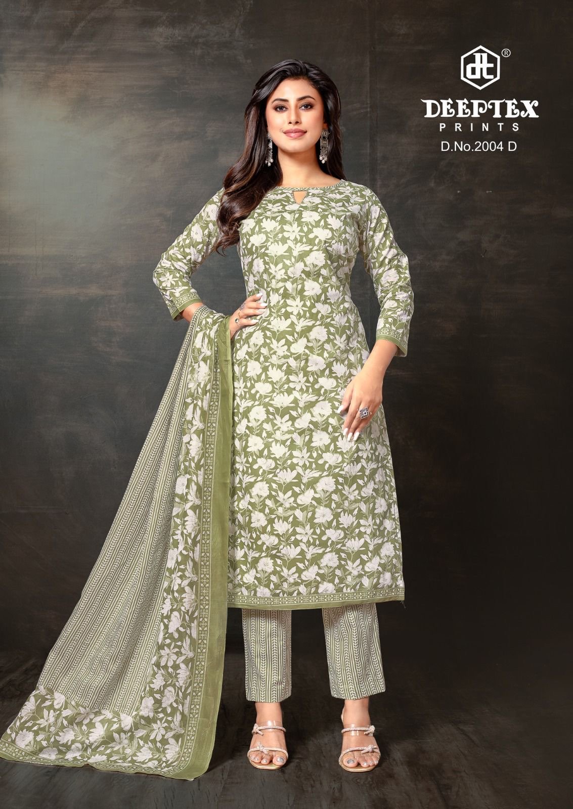 green emerald velvet dress Elegant Rust Organza Dress Material with Exquisite Floral Thread & Zar main image 1