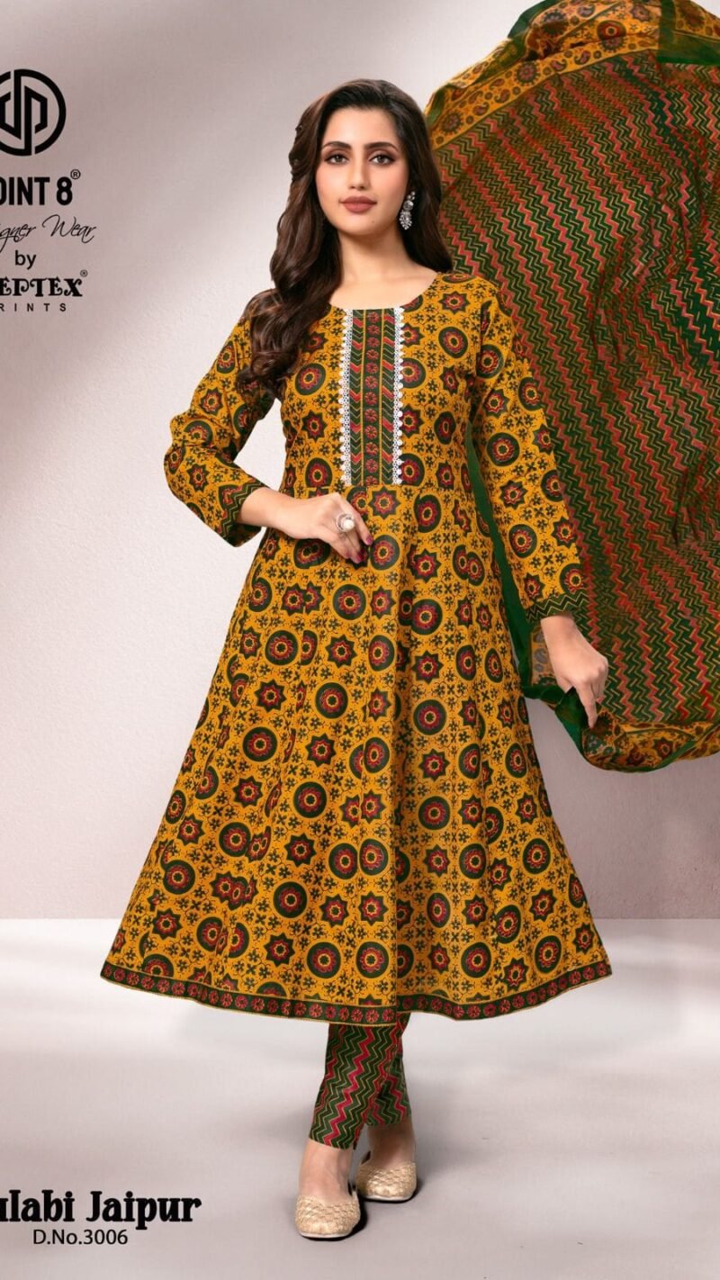 Deeptex Gulabi Jaipur Vol-3 Anarkali Kurti Set (10)