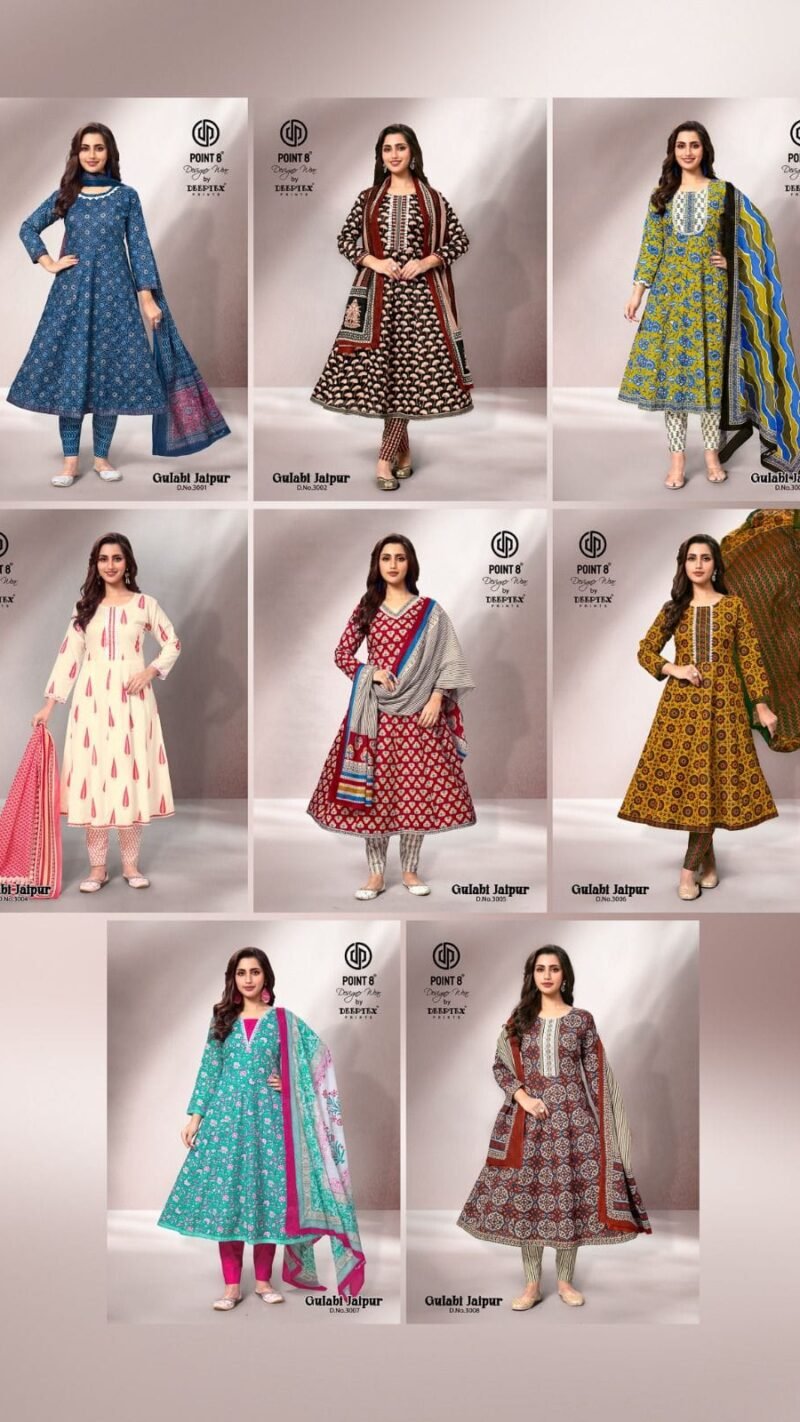 Deeptex Gulabi Jaipur Vol-3 Anarkali Kurti Set (2)